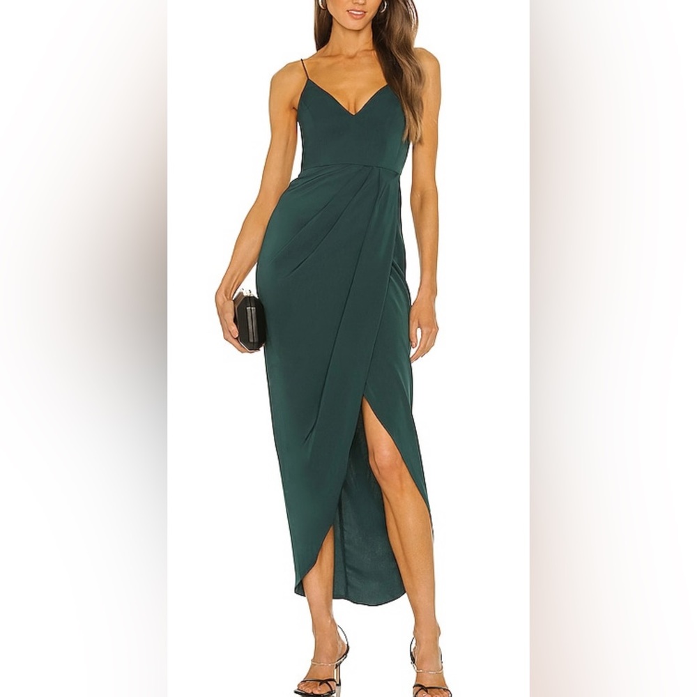 Shona joy cocktail draped dress in blue/grey. Size 10 Australian/6 US